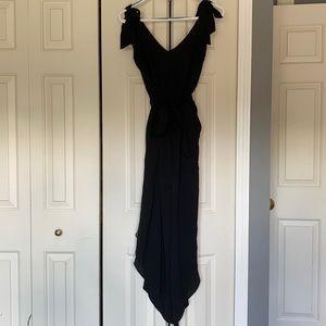 Black Tie Shoulder Jumpsuit